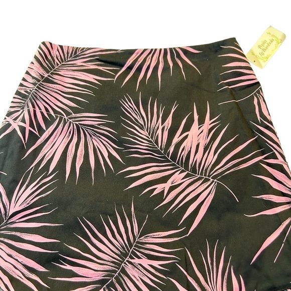 VTG Pepita La Bambola A-Line Hip Hugger Stretch Palm Print Skirt Jr Large NWT - Picture 5 of 12